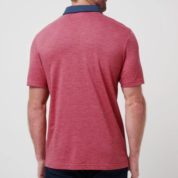 NWT New Travis Mathew Men's Common Interest Medium M Polo Golf Shirt  Rose Wine - Picture 2 of 5